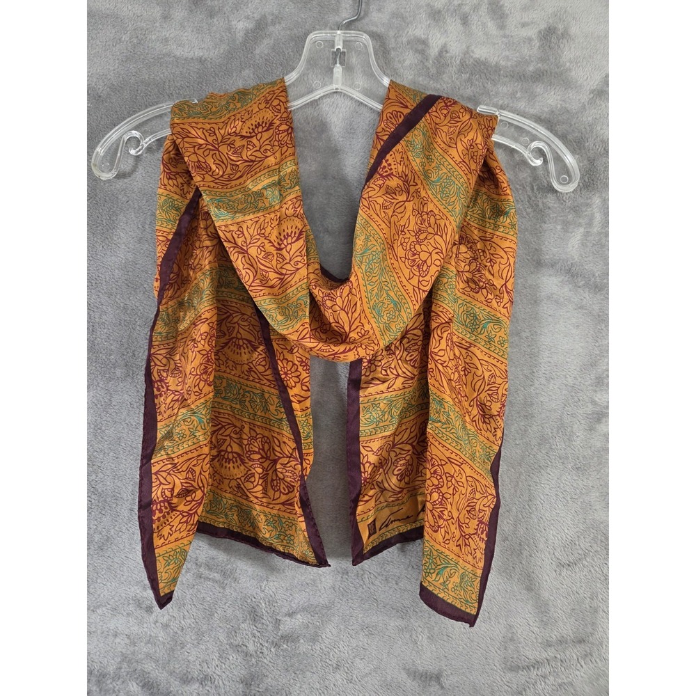 Vintage Anne Klein Silk Scarf Paisley Battik Gorgeous 52 inch Classic